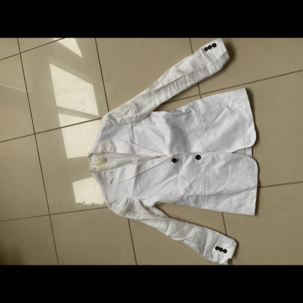 J Crew White Linen Blazer